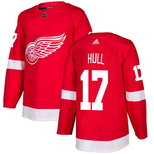 Adidas Men Detroit Red Wings #17 Brett Hull Red Home Authentic Stitched NHL Jersey->detroit red wings->NHL Jersey